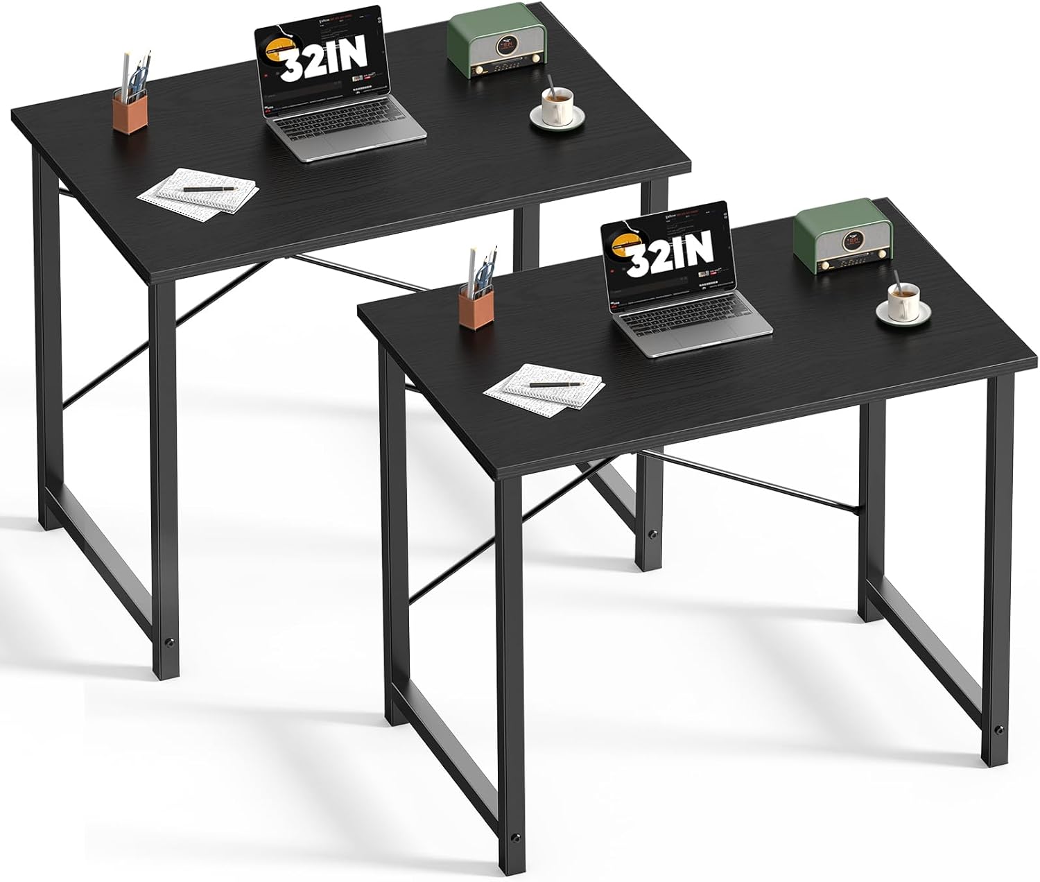 DUMOS 32 Inch Office Small Computer Desk Modern Simple Style Writing Study Work Table for Home Bedroom - Wood Brown
