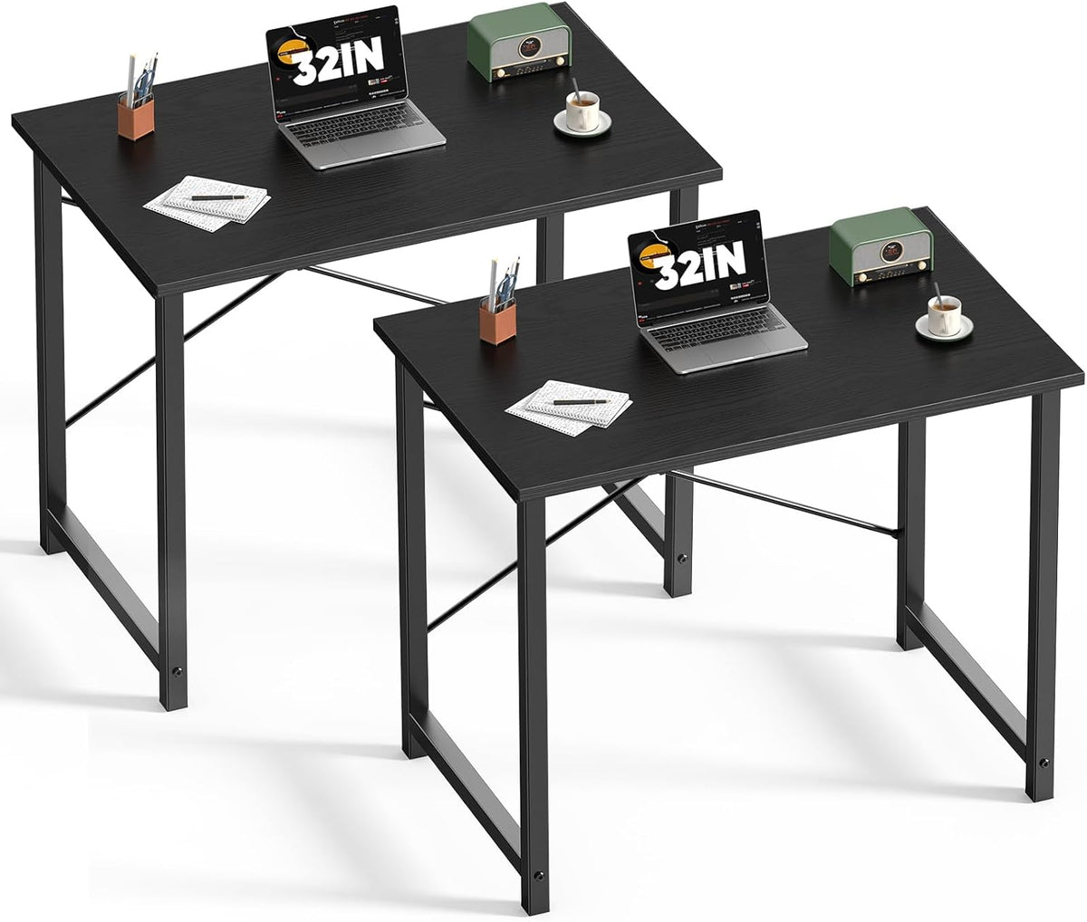 DUMOS 32 Inch Office Small Computer Desk Modern Simple Style Writing Study Work Table for Home Bedroom - Wood Brown