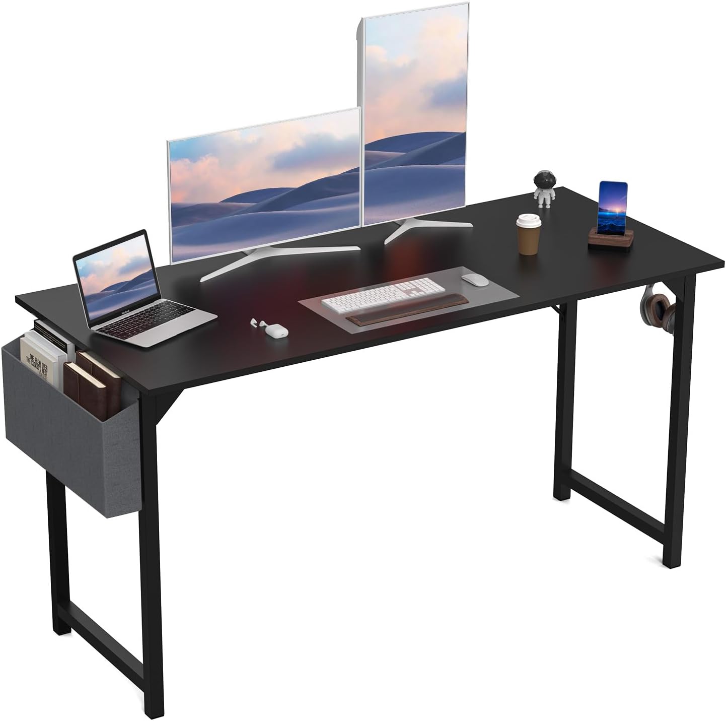 DUMOS 32 Inch Office Small Computer Desk Modern Simple Style Writing Study Work Table for Home Bedroom - Wood Brown