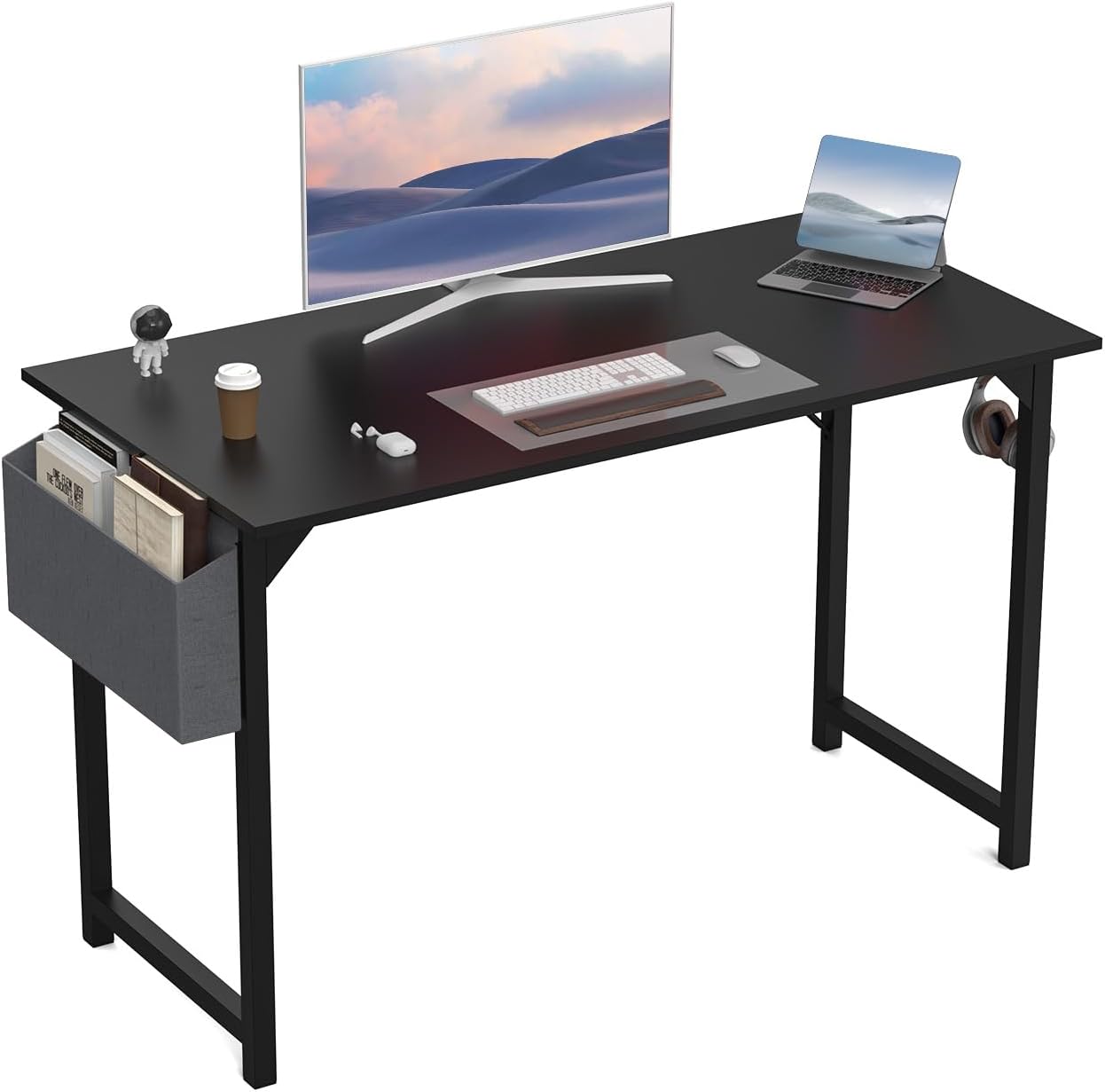DUMOS 32 Inch Office Small Computer Desk Modern Simple Style Writing Study Work Table for Home Bedroom - Wood Brown