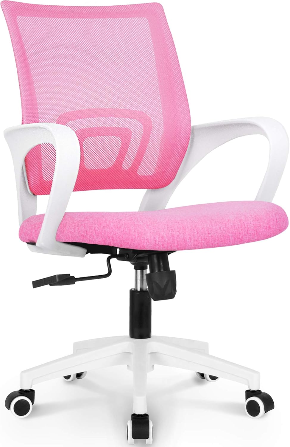 NEO CHAIR Office Desk Computer Chair Ergonomic Mesh Gaming Mid Back Seat with Comfy Lumbar Support Adjustable Height Swivel for Home Task (Black)