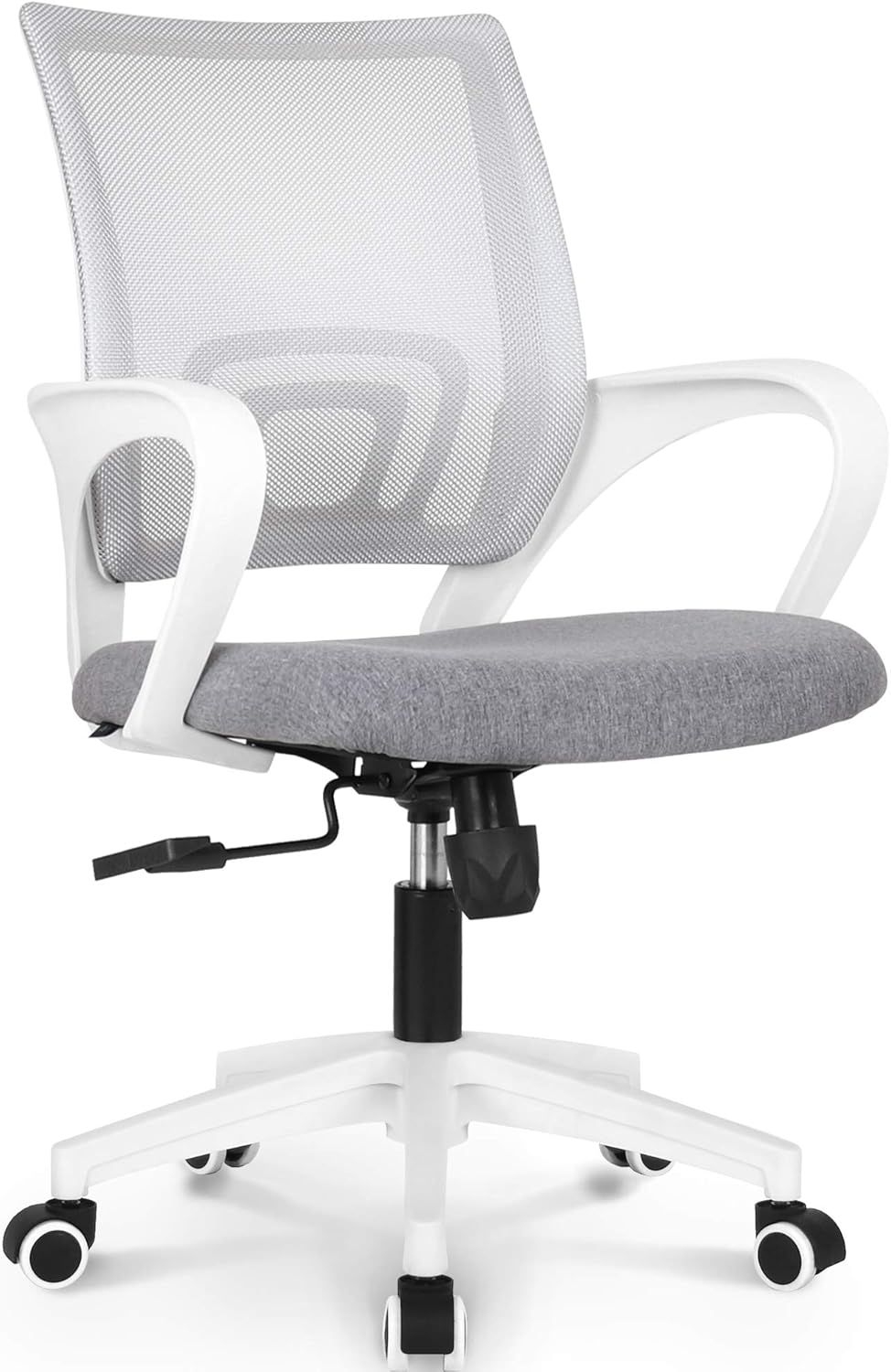 NEO CHAIR Office Desk Computer Chair Ergonomic Mesh Gaming Mid Back Seat with Comfy Lumbar Support Adjustable Height Swivel for Home Task (Black)