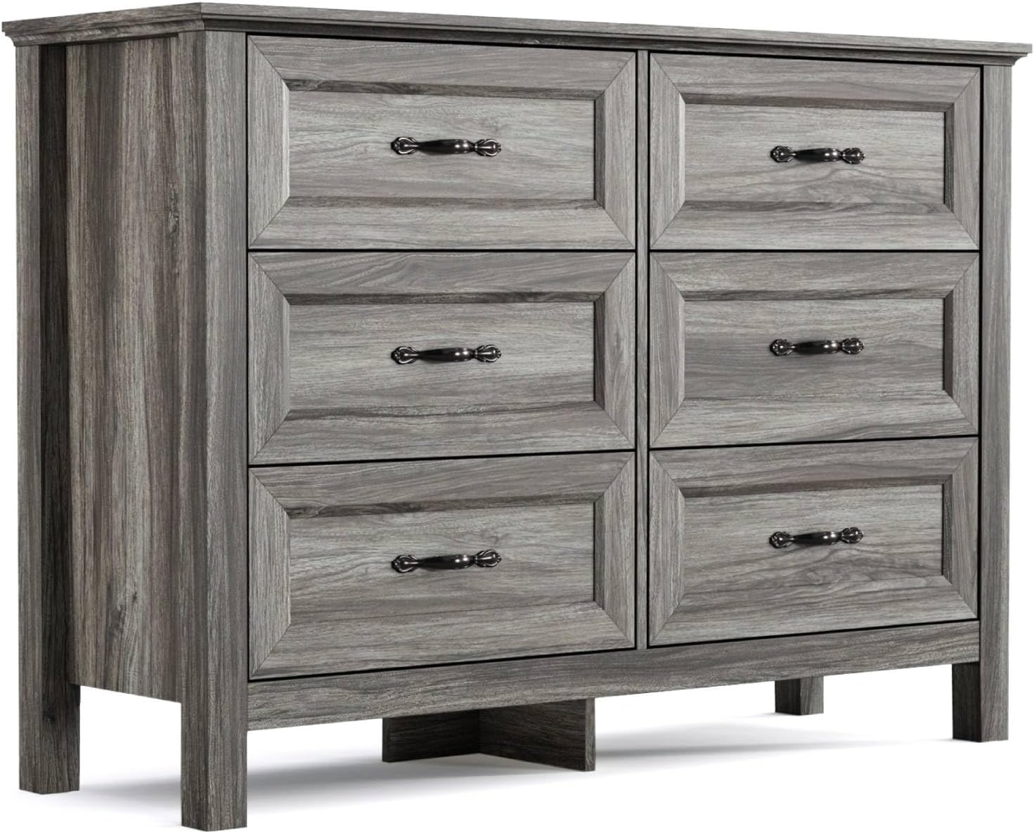 LINSY HOME 5 Drawers Dresser for Bedroom, Wood Tall Bedroom Chest of Drawers with Metal Handle, Farmhouse Dressers Organizer for Living Room, Closet, Hallway, White Oak