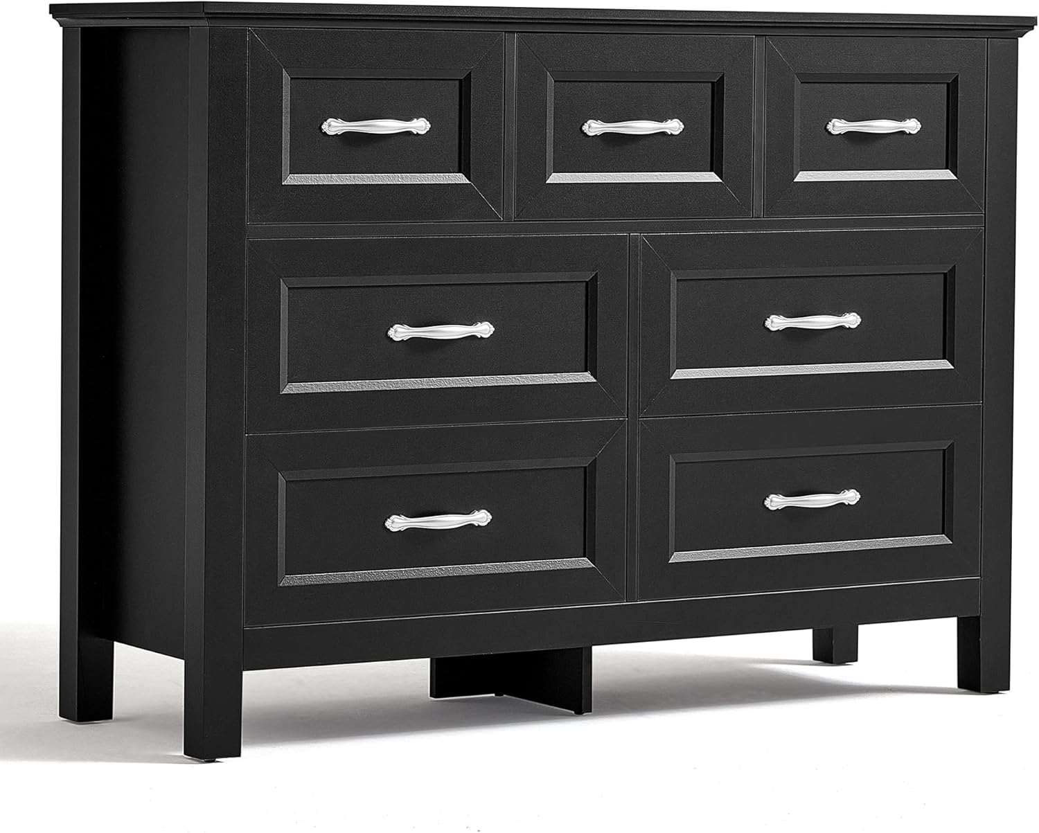 LINSY HOME 5 Drawers Dresser for Bedroom, Wood Tall Bedroom Chest of Drawers with Metal Handle, Farmhouse Dressers Organizer for Living Room, Closet, Hallway, White Oak