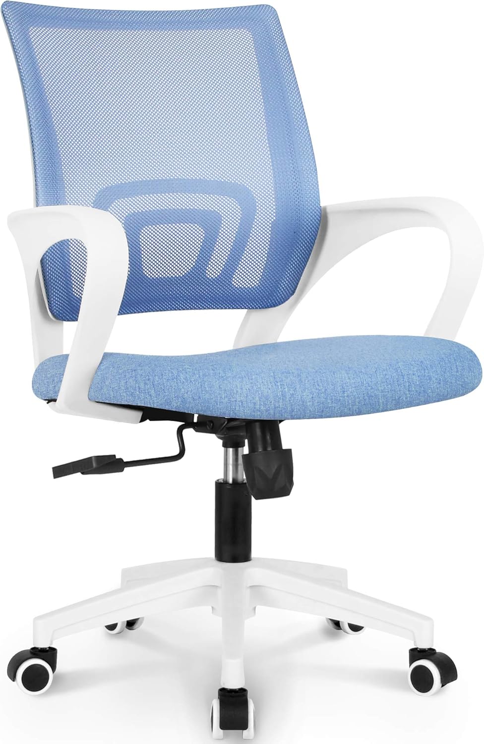 NEO CHAIR Office Desk Computer Chair Ergonomic Mesh Gaming Mid Back Seat with Comfy Lumbar Support Adjustable Height Swivel for Home Task (Black)