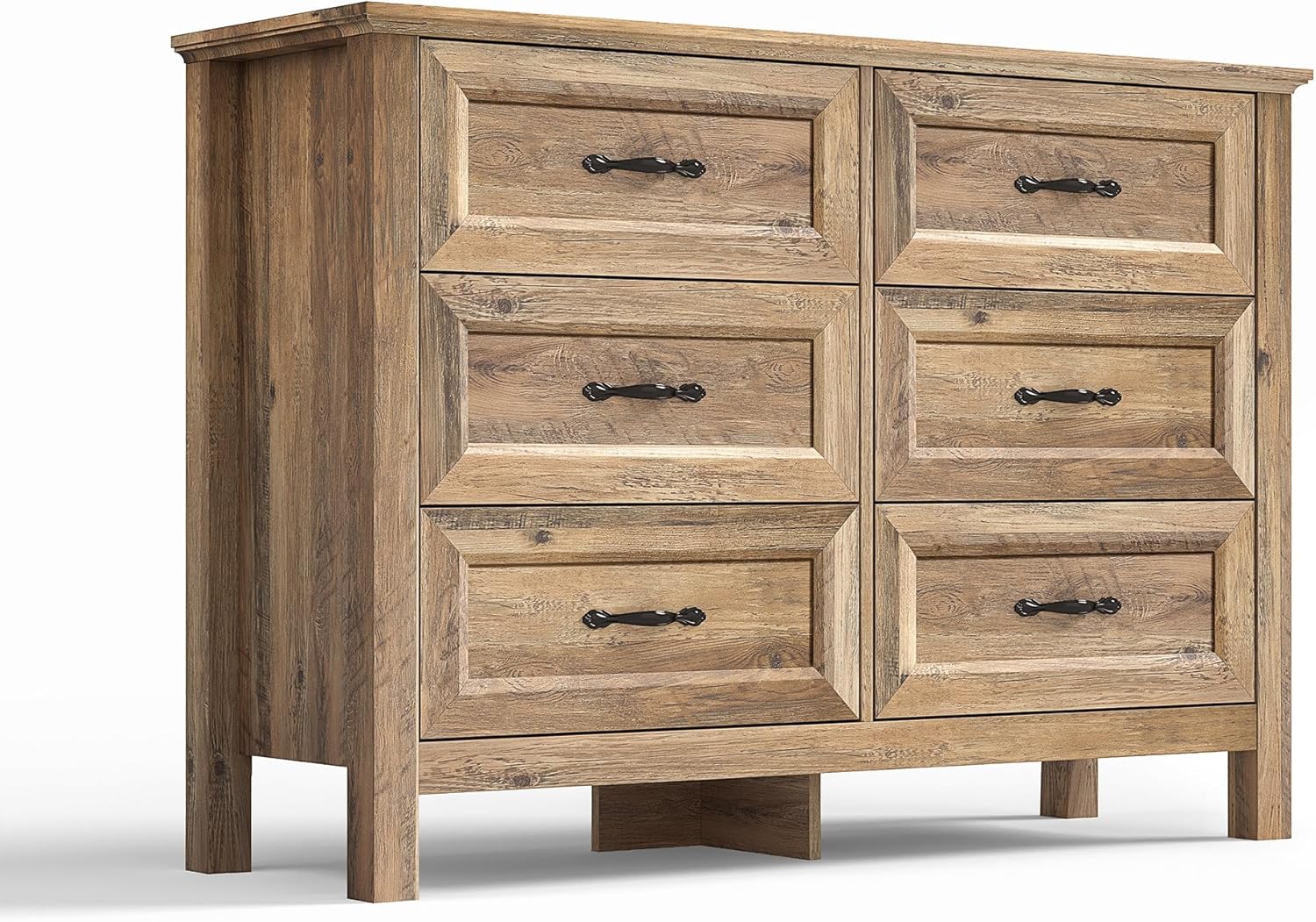 LINSY HOME 5 Drawers Dresser for Bedroom, Wood Tall Bedroom Chest of Drawers with Metal Handle, Farmhouse Dressers Organizer for Living Room, Closet, Hallway, White Oak